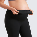 CRZ YOGA Butterluxe Maternity Leggings 25" - Over The Belly Buttery Soft Workout Activewear Yoga Womens Pregnancy Pants Black Small