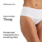 SPANX SPANXsupersmooth Undie-tectable Thong - Comfortable Core Control - Invisible Shapewear - Women No Show Thong Underwear - Powder - Medium