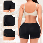 Werena Butt Lifter Padded Underwear for Women Seamless Booty Pads Panties Butt Enhancer Lace Boyshorts Shapewear (#1 Black,3X-Large)