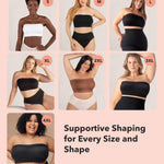 SHAPERMINT Strapless Bra, Wireless Non-Slip Bandeau, Convertible Straps, Molded Strapless Bras for Women S to Large Breasts Beige