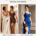 YIANNA Fajas Colombianas Moldeadoras Postpartum Shapewear Tummy Control for Women Full Body Shaper Butt Lifter Compression Garment with Zipper Crotch, YA7283-Brown-S