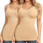 JOYSHAPER Tummy Control Shapewear Cami With Built in Bra Tummy Control Compression Tank Tops for Women Body Shaper Padded Tanks Beige+beige M
