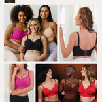 SHAPELLX Wireless Comfy Bra for Womens Breathable Non Padded Seamless Bra Comfortable Soft Bralette V Neck Everyday Bras Brown M