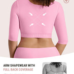 FeelinGirl Upper Arm Shaper Post Surgery Arm Compression Sleeve Women Posture Corrector Tops Shapewear Pink M