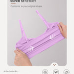Bras for Women No Underwire Stretch Adjustable Bralettes Seamless Comfort Wireless Bra Light Purple XX-Large