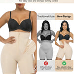 SHAPERX High-Waisted Tummy Control Shapewear for Women Seamless Zip-Up Easy-On Body Shaper Shorts Slimming Fit Underwear,SZ5820-Beige-L