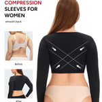 Nebility Arm Compression Sleeve Women Arm Shaper Post Surgery Post Surgery Front Closure Bra(Black,Small)