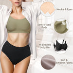 Womens Wireless Jelly Bras Plus Size No Underwire Seamless Full Coverage Comfortable Everyday Bra with Medium Support (Green, Large)