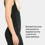 SPANX SPANXsculpt OnCore Open-Bust Mid-Thigh Bodysuit - Powerful Compression Body Shaper - Comfortable Shapewear - Adjustable Straps - Very Black - Medium