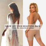 JOYSHAPER Plunge Shapewear Bodysuit for Women Backless Shapewear Mid Thigh Low Back Faja Shapewear Tummy Control Full Body Suits Nude XL
