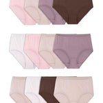 Fruit of the Loom Women's Eversoft Cotton Underwear Multipacks, Tag Free & Breathable, Available in Plus Size, Brief-Assorted Body Tones, 7