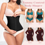Werena Short Torso Waist Trainer for Women Underbust Corset Shapewear Tummy Control Waist Cincher Body Shaper Workout Sports Girdle(A# Black-3, Small)