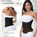 SHAPSHE Waist Trainer for Women Tummy Control Cincher Corset Shapewear Working Out Body Shaper with Hooks Black M