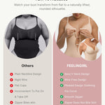 FeelinGirl Shapewear Bodysuit Tummy Control for Women Zip-Up Seamless V Neck Shapewear Thong Body Suit for Going Out