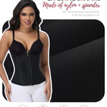 SHAPSHE Waist Trainer for Women Tummy Control Corset Shapewear Workout Hourglass Body Shaper with Adjustable Straps BLK/Large