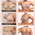 HSIA Minimizer Bra for Women - Plus Size Full Coverage Lace Bra with Underwire, Non Padded Dark Pink