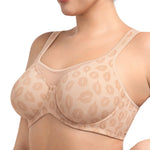 HSIA Minimizer Bras for Women Plus Size, Full Coverage Coolcomfort T Shirt Unlined Bra with Underwire for Heavy Breast, Ivory Beige Lip Print 38DDD