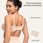 Lover-Beauty Minimizer Bras for Women Full Coverage Unlined Underwire Bras Plus Size Lifting Bra for Heavy Breast, Wide Strap, Skin 38C