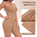 Werena Strapless Shapewear Bodysuit for Women Tummy Control Shapewear Full Body Shaper with Removable Straps (Latte,Large)