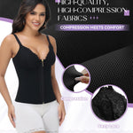 SHAPSHE Corset Waist Trainer For Women Tummy Control Bustier Lace Top Waist Corsets Shapewear Body Shaper with Bra Black