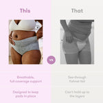 Frida Mom Postpartum Underwear, Disposable C-Section Panties, High-Waist, Seamless, Stretch Support for C-Section Recovery, Size Regular (28"-42"), Pack of 8