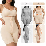 SHAPERX High-Waisted Tummy Control Shapewear for Women Seamless Zip-Up Easy-On Body Shaper Shorts Slimming Fit Underwear,SZ5820-Beige-L