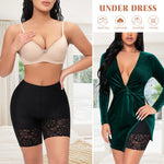 Werena Slip Shorts for Under Dresses Women Anti Chafing Underwear Seamless Boyshorts Panties Lace Under Shorts (#1 Black,Large)