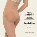 Leonisa Womens Seamless High Waist Shapewear with Thigh Compression,Beige,XL-XXL