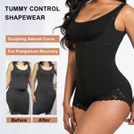 YIANNA Fajas Colombianas Shapewear for Women Tummy Control Postpartum Body Shaper Post Surgery Compression Garment Bodysuit,YA7200-Black-XL