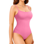 Irisnaya 2-Pack Pink Blue Bodysuits Shapewear for Women Square Neck Black Body Suit Tummy Control Shapewear Slimming