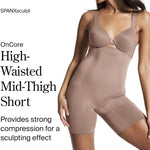 SPANX SPANXsculpt OnCore High-Waisted Mid-Thigh Short - Powerful Sculpting Shapwear for Women - Level 4 Compression
