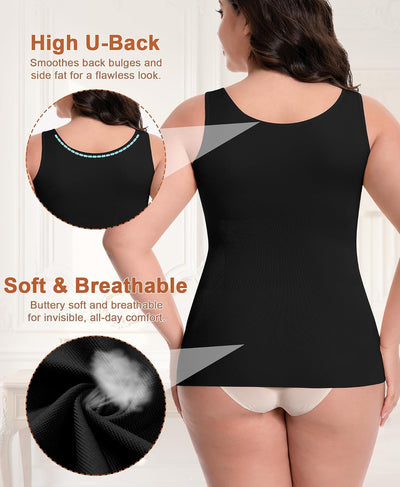 Werena Compression Tanks for Women Shapewear Tank Top Tummy Control Top Slimming Body Shaper Camisole With Built-in Bra
