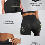ODODOS Tummy Control 7/8 Compression Leggings with Inner Pocket for Women, 25" High Waist Workout Running Yoga Pants, Black, Medium