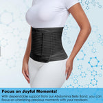 Postpartum & Post Surgery Abdominal Binder. Postpartum Belly Band Support Recovery after C-Section, Natural Birth, Hysterectomy, Hernia Belt (Black,L)
