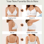Popilush Wireless Bras for Women Seamless Full Coverage Push Up Everyday Bra No Underwire T-Shirt Bralette White