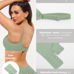 Seamless Bras for Women No Underwire Seamless Bralettes Everyday Comfort Tshirt Padded Bra Green