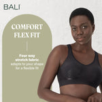 Bali Women's Comfort Revolution Shaping Wirefree Bra DF3488, Black Tropic, Small