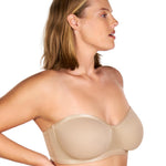 HSIA Strapless Bras for Women, Bella Convertible Minimizer Bra for Large Bust Unlined Underwire Balconette Bras Natural Nude 38D