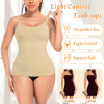 Shapewear Tank Tops for Women Tummy Control Cami Shaper Compression Shaping Undershirt Tops(2#Beige-no pads,3X-Large)