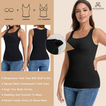 JOYSHAPER Shapewear for Women Tank Tops With Built In Bra Shapewear Tops Tummy Control Body Shaper Camisoles for Women Compression Square Neck Tanks Black M