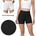Runhit No Front Seam Biker Shorts for Women - 3'' High Waisted Workout Gym Yoga Volleyball Spandex Booty Shorts with Tummy Control Black Medium