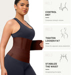 FeelinGirl Waist Trainer for Women Tummy Control Trimmer Belt One Size Waist Cincher Snatch Bandage Wrap Plus Size Body Shaper Brown