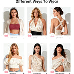 OEAK Supportive Strapless Bras for Women Push Up Wireless Bandeau Bra Non Slip Seamless Bras Comfortable Padded Bralette Red XXL