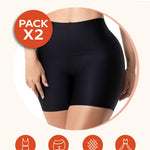 Sonryse 0879 Seamless Shapewear Shorts for Women – High Waist Tummy Control Slip Short | Invisible Under Dresses & Pants 2 Pack Black L