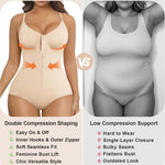 SHAPERX Women's Shapewear Bodysuit Tummy Control Seamless Zip-Up Body Shaper Waist Defining Body Suit