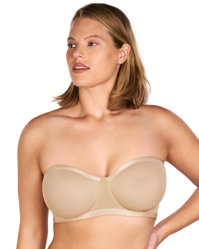 HSIA Strapless Bras for Women, Bella Convertible Minimizer Bra for Large Bust Unlined Underwire Balconette Bras Natural Nude 38D
