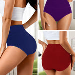 OPIBOO Plus Size High Waisted Womens Cotton Underwear Tummy Control Postpartum Essentials Panties Stretch Comfortable Briefs MultiPack Multicolored