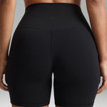 Colorfulkoala Dreamlux No Front Seam Shorts High Waist Biker Shorts for Women 6" Inseam Seamless Workout Yoga Shorts(M, Black)