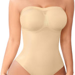 Werena Strapless Shapewear Bodysuit for Women Tummy Control Seamless Body Shaper with Removable Straps Under Dress