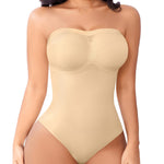 Werena Strapless Shapewear Bodysuit for Women Tummy Control Seamless Full Body Shaper with Removable Straps Under Dress (Nude,L)